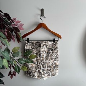 Animale Printed Denim skirt in Beige and White